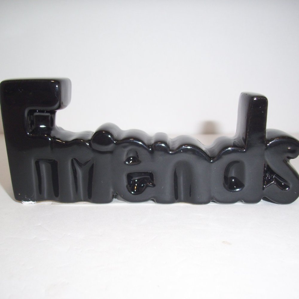 FRIENDS Ceramic Decorative Sign Black Table Decor